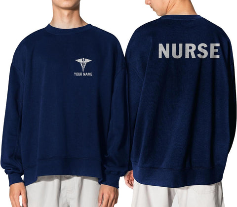 Leeprints Personalized Nurse Sweatshirts, Embroidered Custom Name, Nurse Sweatshirts For Women, Nurse Sweatshirt, Nurse Gifts
