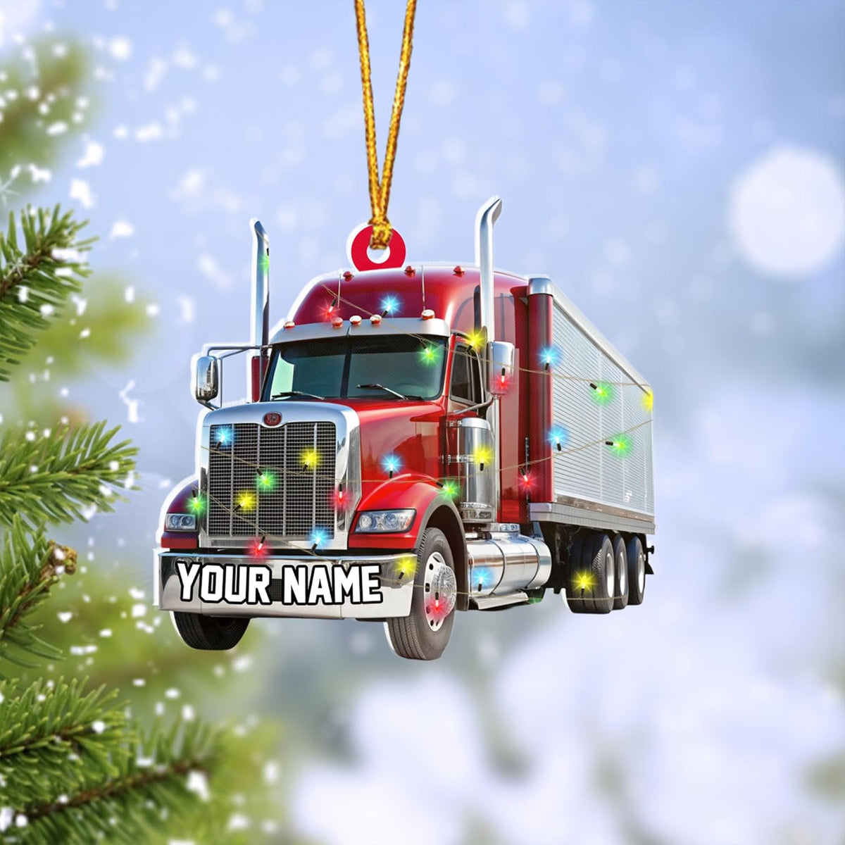 Artparel Custom Truck Ornament 2024 Truck Driver Ornament Truck Ornament Christmas Truck Ornaments for Christmas Tree Ornament Gifts for Trucker Red Truck Head Christmas (Truck4)