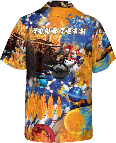 Mostprints Personalized Name Bowling Hawaii Shirts for Men and Women 3D, Bowling Shirts for Team Bowling, Bowling Shirts Gift