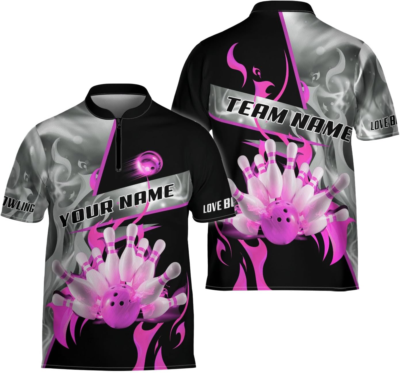 Ligthuy Personalized Bowling Jersey 3D, Bowling Shirts for Team, Bowling Shirt Unisex for Men Women, Bowling Shirts for Men