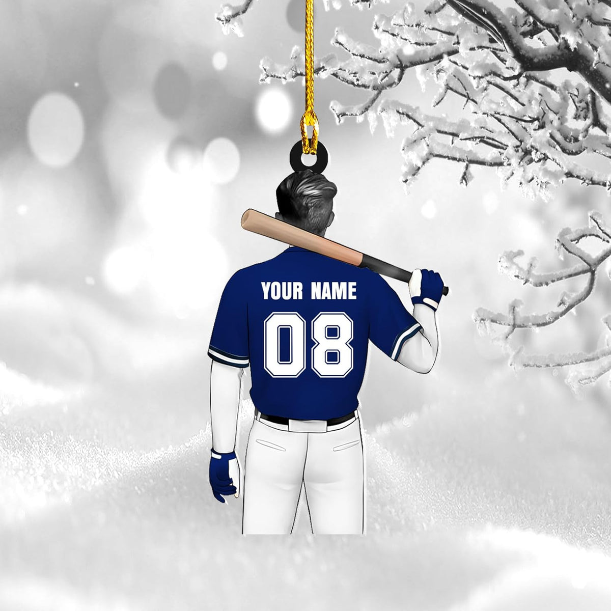 Artparel Personalized Baseball Ornament Christmas Tree Decoration Custom Baseball Christmas Ornament 2D Shape Flat Baseball Lover Gifts Beginner Baseball Players Ornament Gift (BB 4)