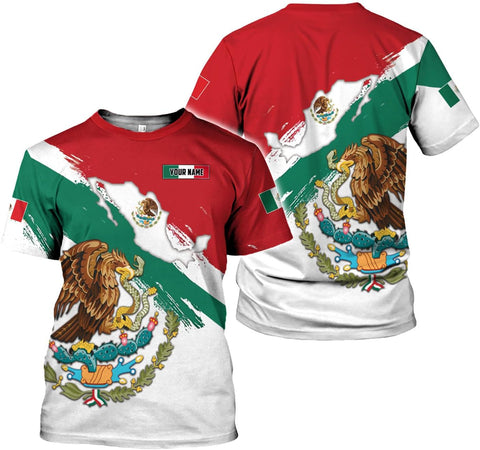 Royal Fight Personalized Mexico Shirts, Mexican Shirts for Men, Customized Mexico T-Shirt for Men, Mexico Eagle Flag Shirt