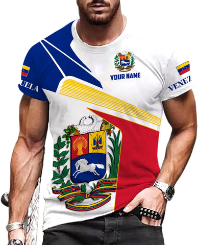 Royal Fight Personalized Coat of Arms Shirt with Venezuela Flag - Pride Shirts for Men & Women