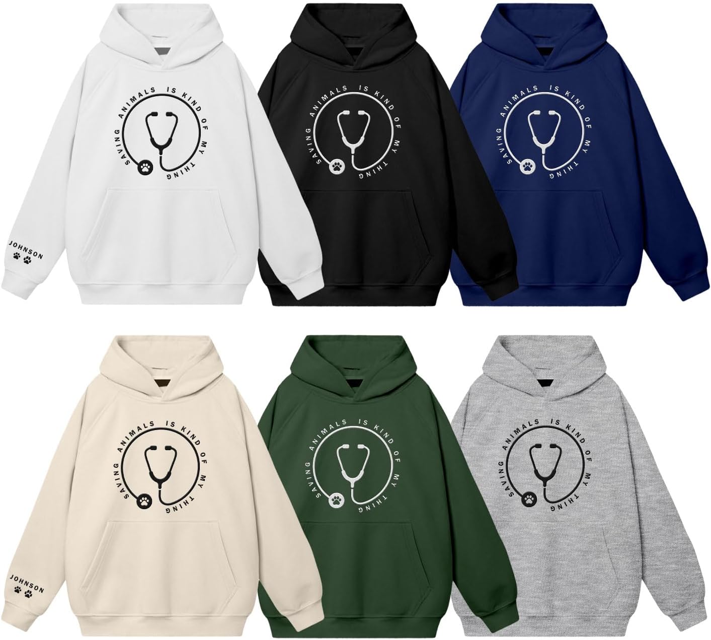 Leeprints Personalized Embroiderd Veterinary Medicine Sweatshirt - Vet Tech Sweater, Veterinarian Gift, Vet Med Staff Gifts