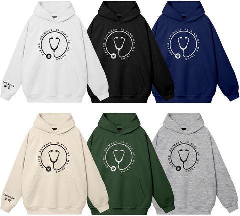 Leeprints Personalized Embroiderd Veterinary Medicine Sweatshirt - Vet Tech Sweater, Veterinarian Gift, Vet Med Staff Gifts