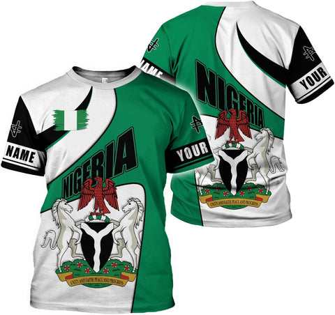 AOVL Personalized Nigeria Shirts Nigerian Flag Shirts Nigeria Flag Nigerian Pride Gift T-Shirt Nigerian Pride Shirt 3D S-5XL