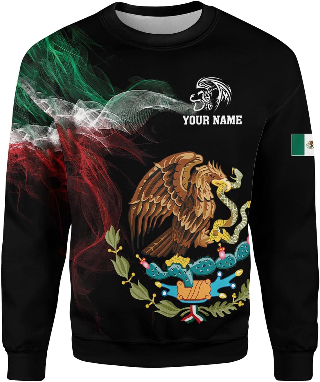 RoyalBro Personalized Mexico Shirts, Camisas De Mexico, Mexico Shirts for Men, Mexican Flag Jersey Shirt Mexico 3D Shirt
