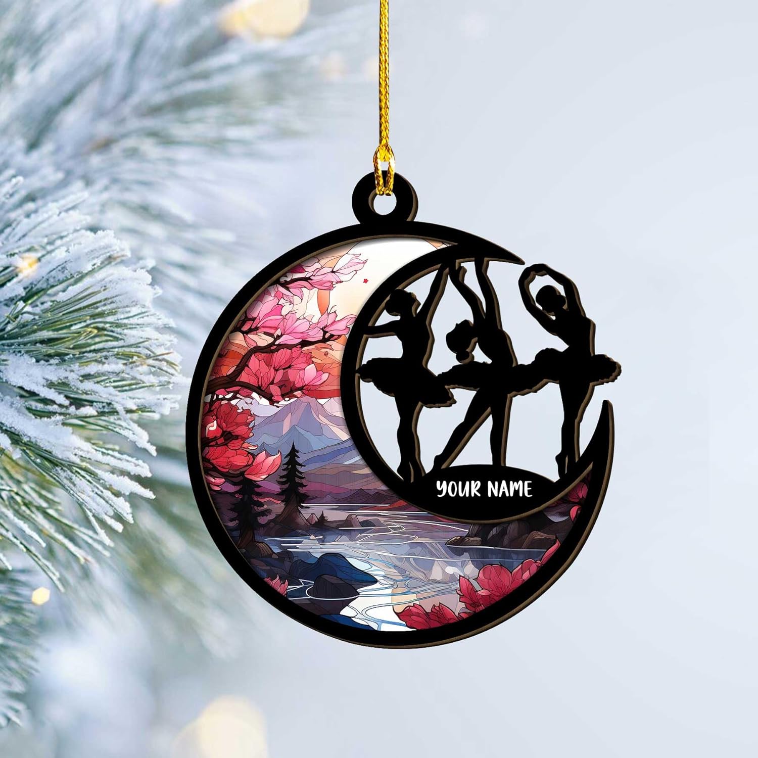 Tinoshop Personalized Dance Ornament 2024, Ballet Poses Suncatcher Ornament for Christmas Tree, Ballet Dance Dress Ballerina Ornament, Ballet Shoes Ornament, Keepsake for Ballet Dancers (ON297)
