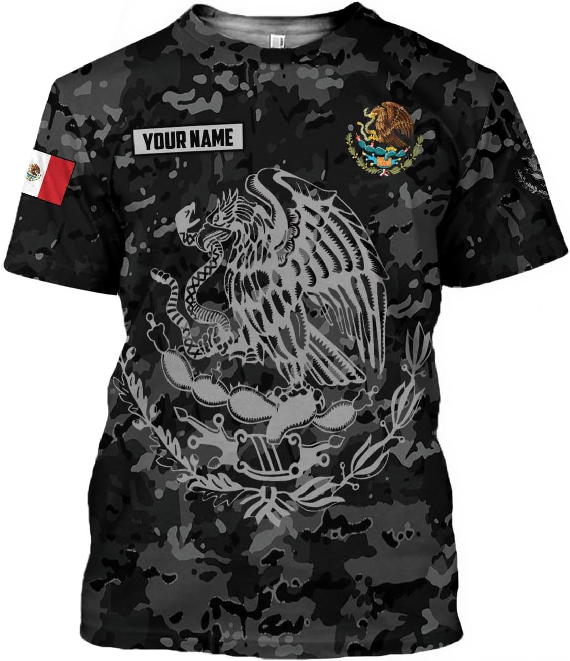 RoyalBro Personalized Mexico Shirts, Camisas De Mexico, Mexico Shirts for Men, Mexican Flag Jersey Shirt Mexico 3D Shirt