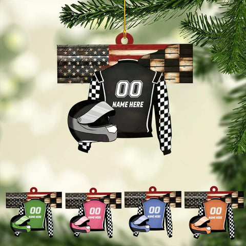 Personalized Race Car Ornament, Dirt Track Racing Ornament, Racer Ornament, Car Christmas Ornament, Gift for Racing Lover, Hanging Decoration House Present Xmas Eve Keepsake Decorative