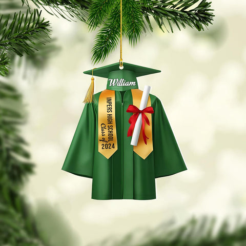 Personalized Graduation Ornaments Class of 2024 Graduation Gown Ornament Gifts Graduation Ornaments Class of 2025 College Graduation Ornaments Class of 2024 Graduate Ornament Tree Hanging Decor (GN10)