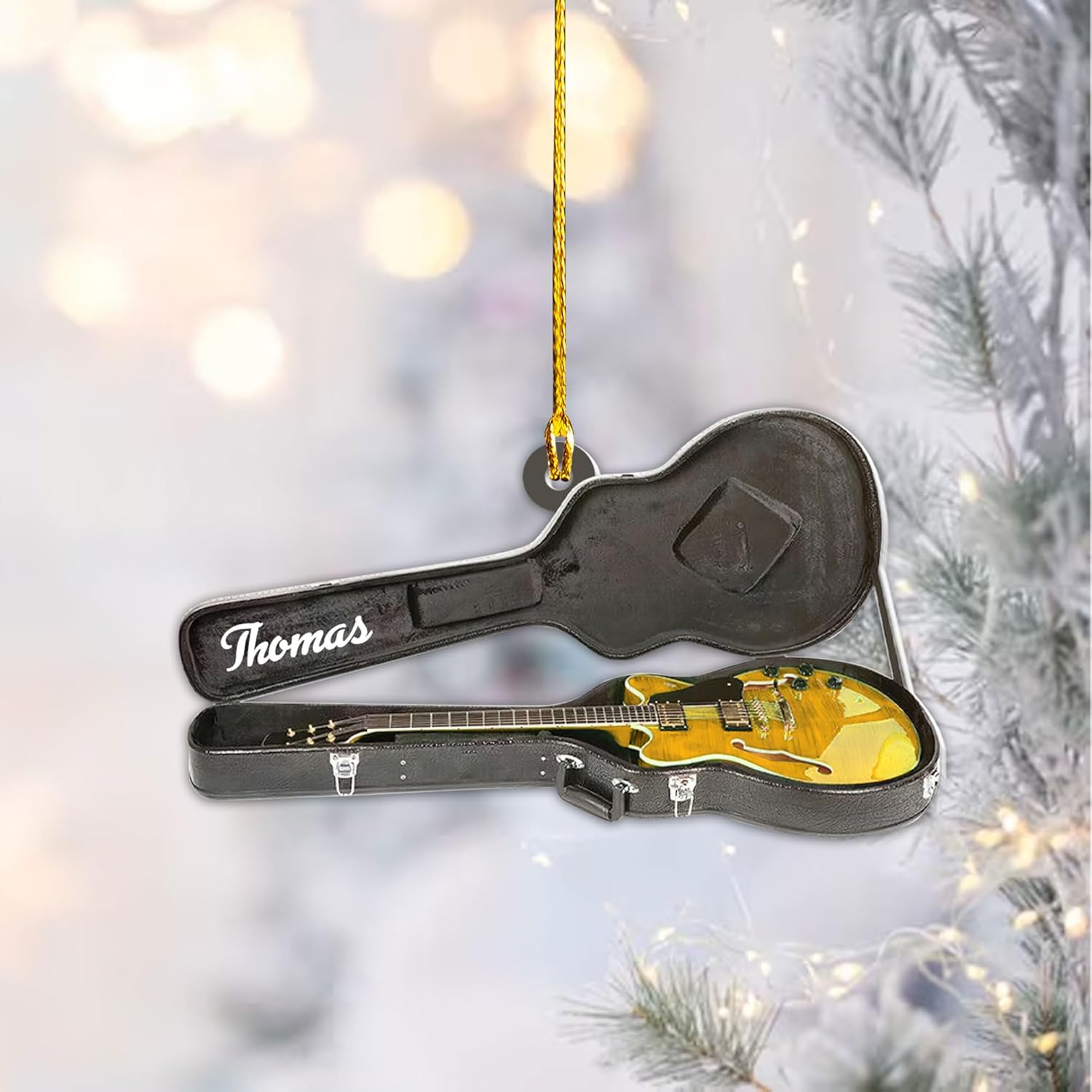 Artparel Personalized Guitar Ornament, Gifts for Guitar Lovers, Guitarist Music Lovers, Guitar Gifts for Guitar Players Lovers, Guitar Musical Instrument Christmas Ornament 2023 (Guitar 4)