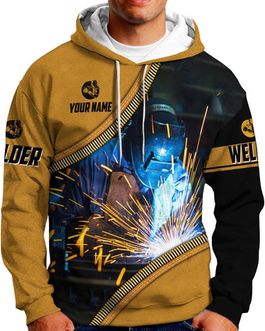 Mostprints Personalized Name Welding Shirt 3D, Custom Welding Shirts Gift, Welding Shirts, Welder Shirt for Men and Women