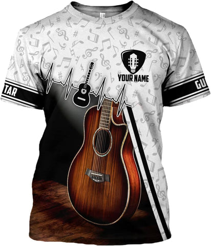 Custom Name Guitar Shirt 3D All Over Print, Guitar Shirts for Men, Unisex Guitar Shirts Music, Music Lover, Guitar Lover