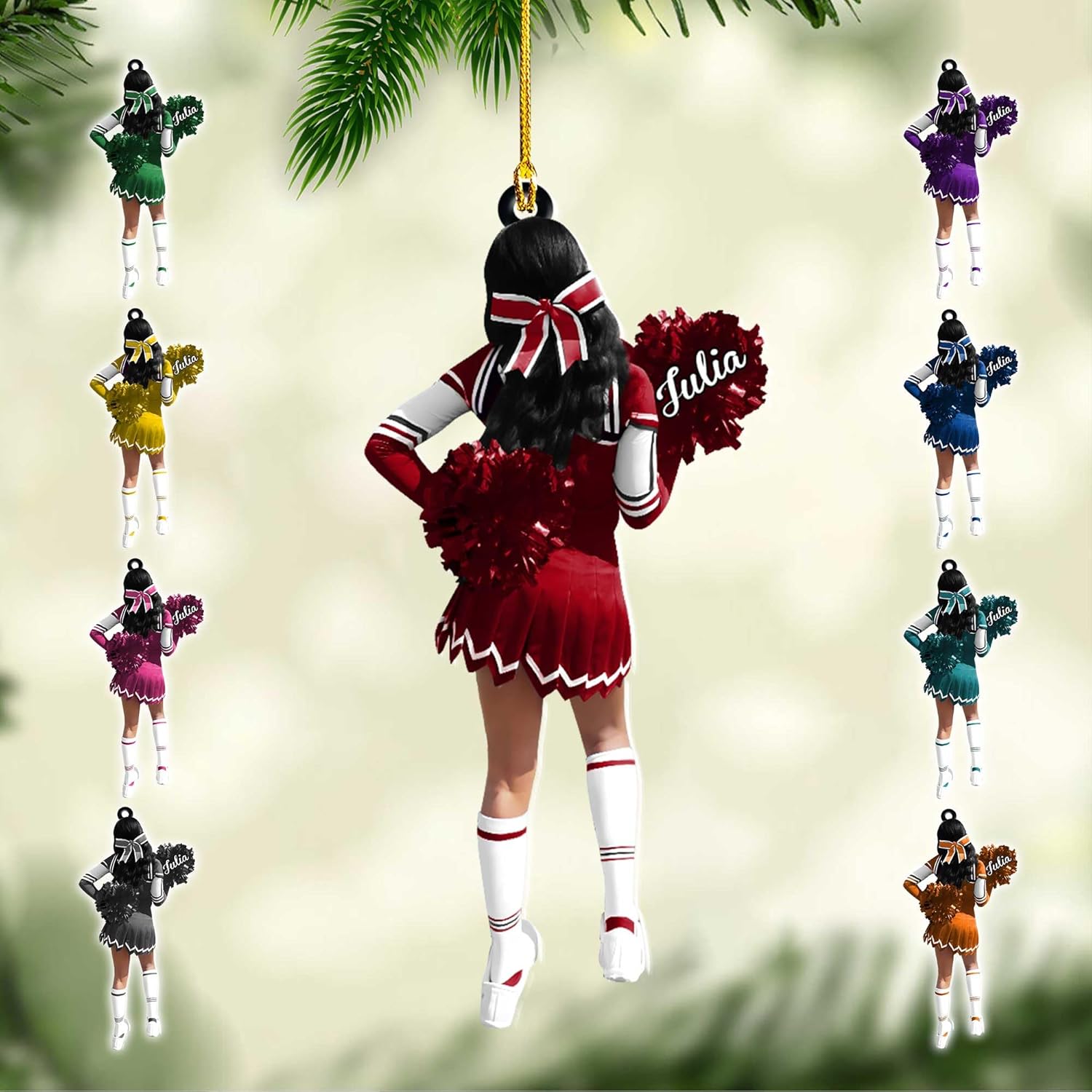 AOVL Personalized Cheerleader Ornaments Cheerleader Cheerleading Lovers Ornaments Cheerleading Ornament Gift for Cheerleader Christmas 2024 Cheer Cheerleader Ornaments Xmas (Cheer 11)