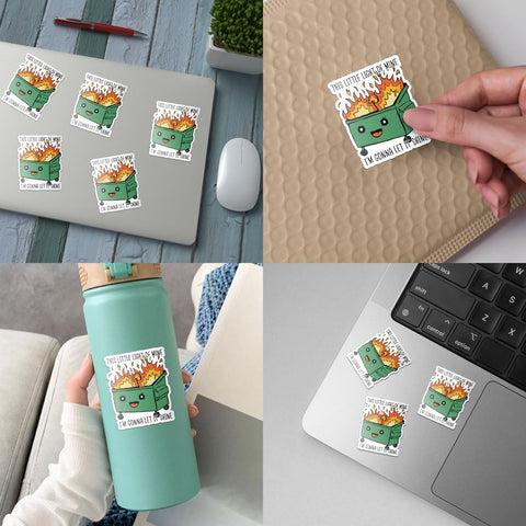 3 Pcs This Little Light of Mine Dumpster Fire Sticker, This Little Light of Mine Sticker, Dumpster Fire Light, This Little Light of Mine Dumpster Fire Stickers for Laptop Phone Car Helmet 3"x3"