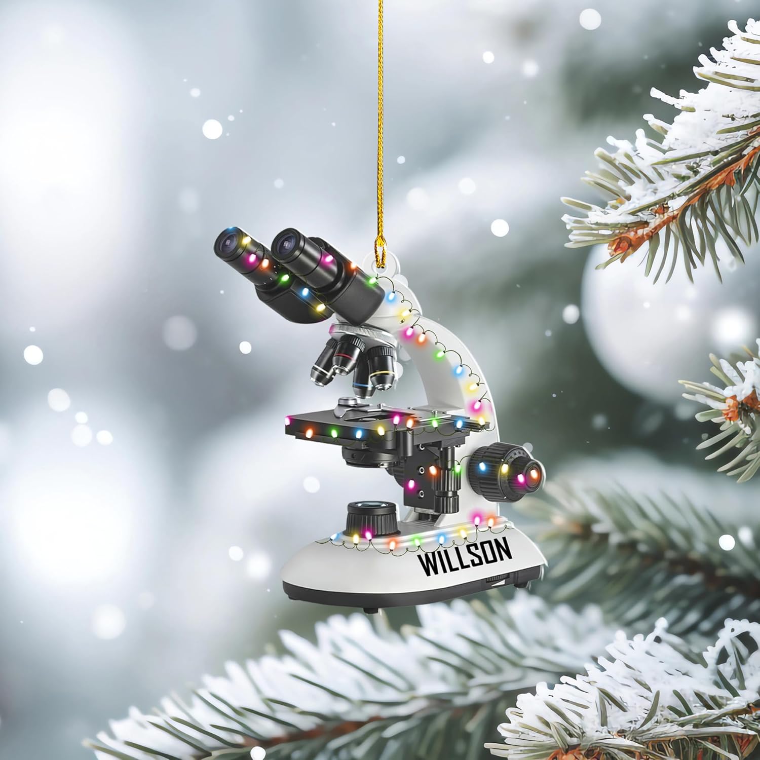 Personalized Chemistry Ornaments for Christmas Tree, Chemistry Christmas Ornament, Science Ornaments, Science Beaker Ornament, Microscope Ornament, Telescope Ornament, Scientist Gift Xmas (M1)