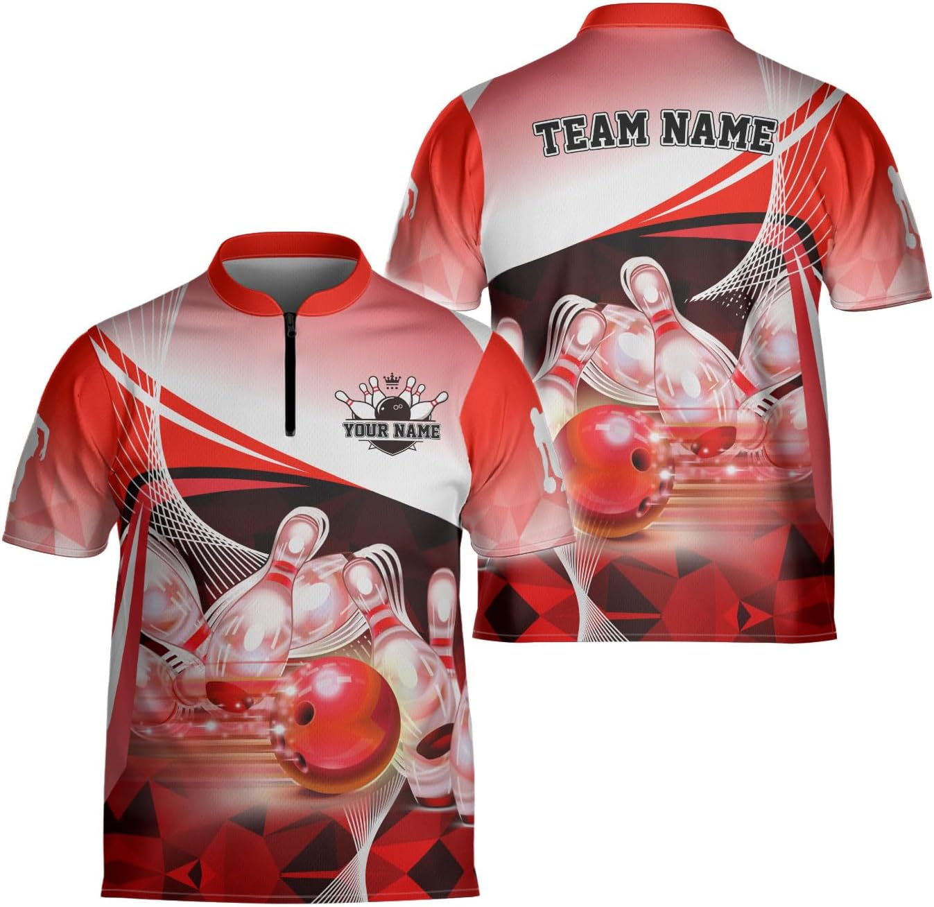 Ligthuy Personalized Bowling Jersey 3D, Bowling Shirts for Team, Bowling Shirt Unisex for Men Women, Bowling Shirts for Men 2