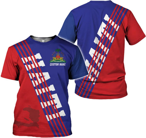 Personalized Haiti 3D Shirt, Haitian Flag Shirt, Haitian Shirt for Women, Haitian Outfit for Men, Ayiti 1804 Haitian Pride