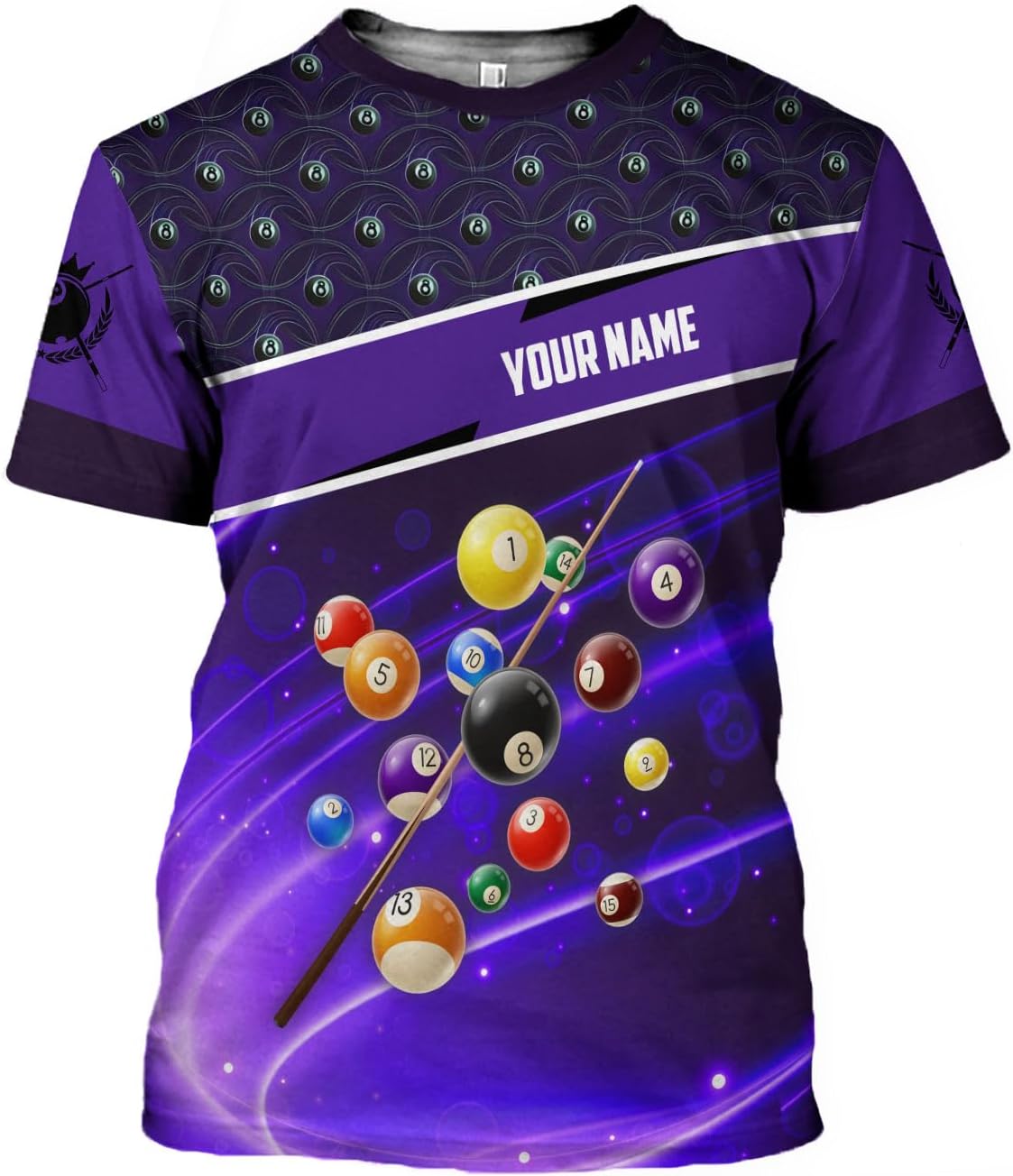 Pretyprints Personalized 3D Billiard Shirt Custom Name Men Women Team Apparel Pool 8 Ball Flag Tshirt Billiards Shirts Gift
