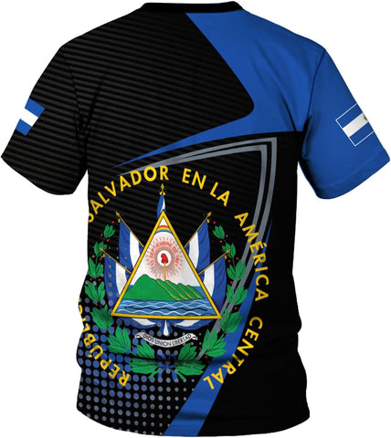 Ligthuy Personalized Name El Salvador Shirt 3D, El Salvador Flag Shirt for Men Women, Unisex T-Shirts S-5XL