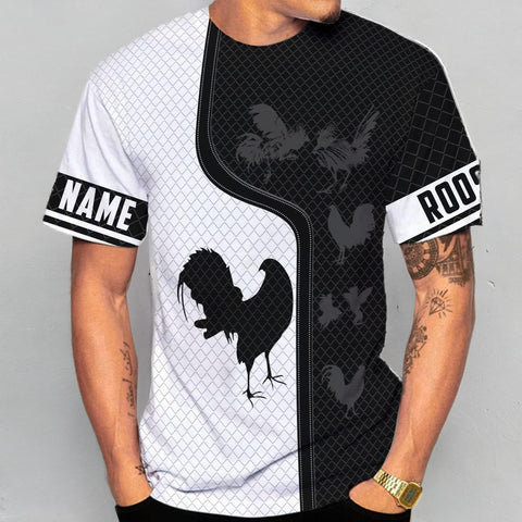 Mostefy Personalized Name Rooster Shirt 3D, Rooster Shirts for Men, Chicken Tshirts Shirts for Women, Funny Chicken Shirts