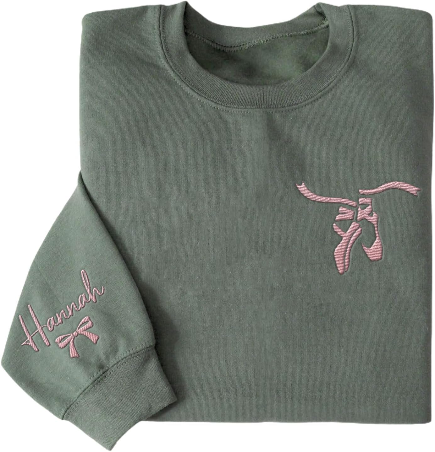 Suseaz Personalized Embroidered Ballet Dancing Sweatshirt Ballerina Dancer Pullover Hoodie Dance Girl Heart Beat Hoodie