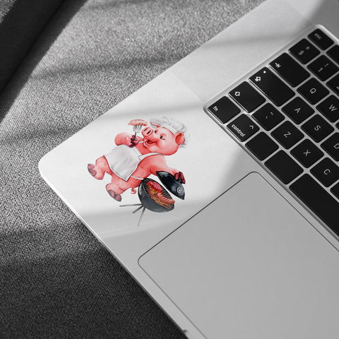 (3Pcs) BBQ Grilling Barbeque Grill Vinyl Sticker Waterproof Decal, A Pig Standing & Grilling BBQ, Barbeque Stickers, Piggy Stickers - Sticker for Laptop Water Bottle Phone Car Window Helmet 3"