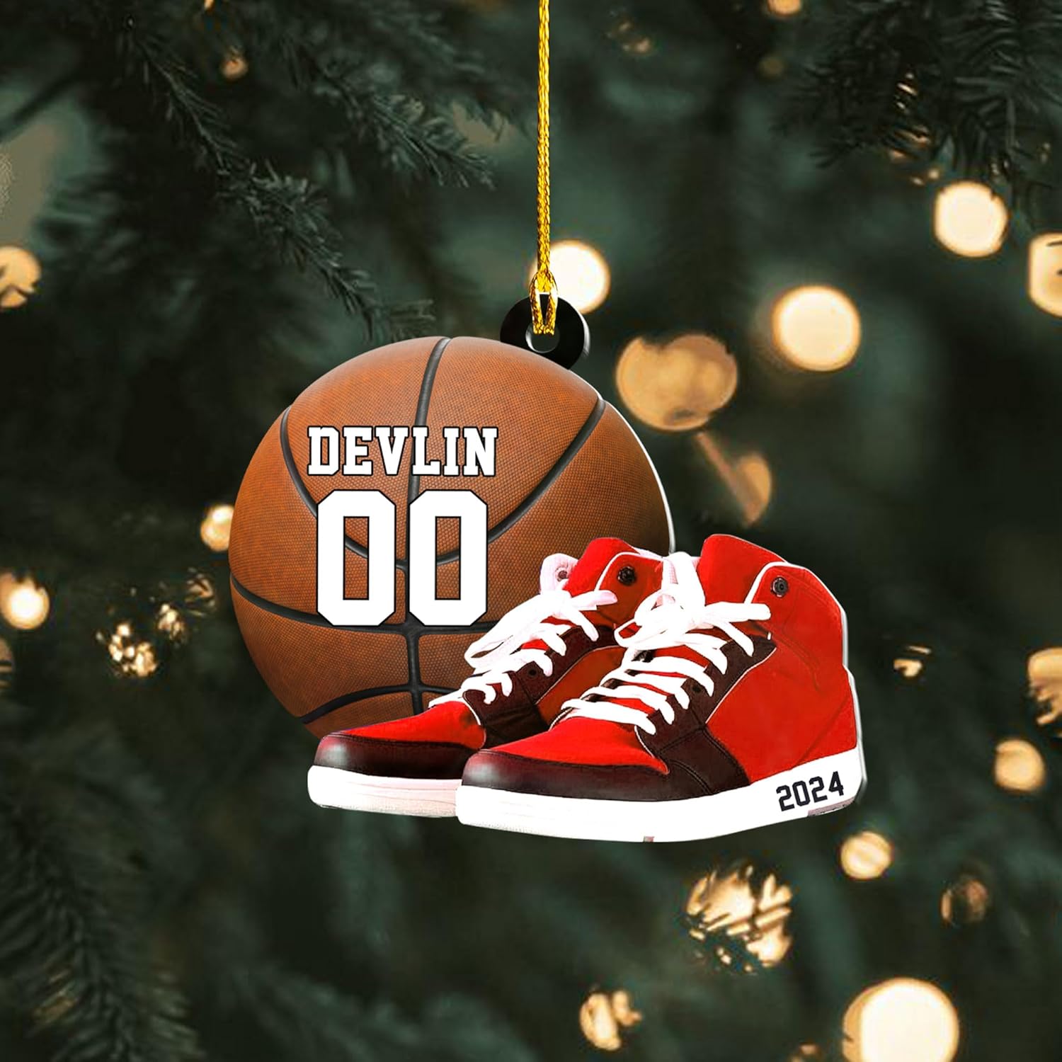 Personalized Basketball Ornaments for Christmas Tree, Basketball Ornament 2024 Custom Basketball Player Ornament Basketball Tree Ornaments Gifts for Basketball Team Ornament Hanging Decor (BKB 16)