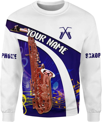 Personalized T Shirt for Saxophone Player, Custom Saxophone 3D Shirt Men Women, Present to Musican Saxophone Team Uniform