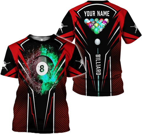 Parvii Personalized Billiards Shirt for Men, 8 Ball Pool Shirt, Billiards Gift