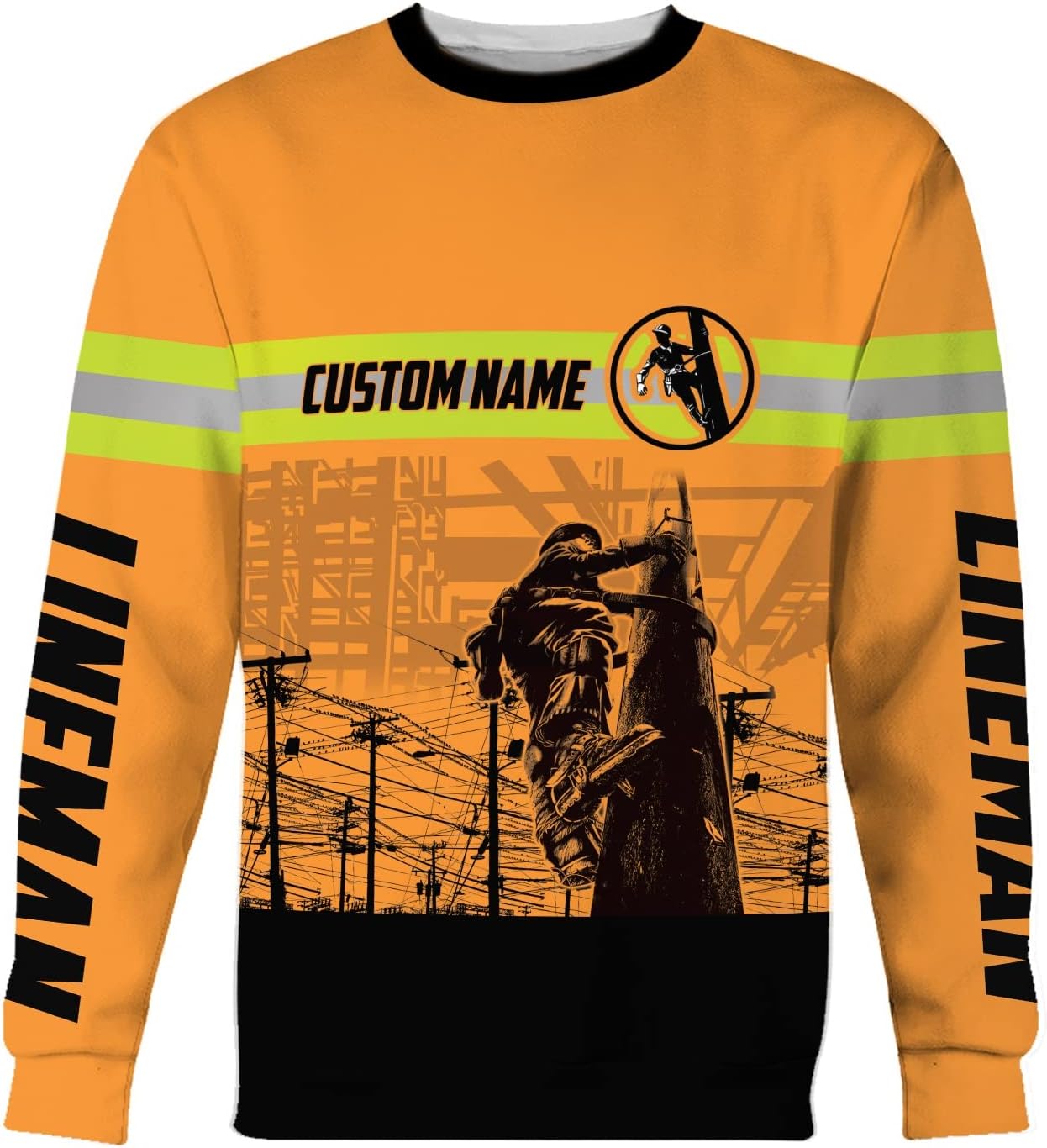 Personalized Lineman 3D Print Hoodies Unisex Pullover Hoodie Gift For Men, Women, Full Size S-5XL For Men Women