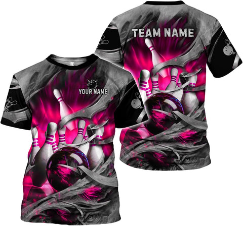 Rivelus Personalized Name Bowling Shirts for Men and Women 3D, Bowling Shirts for Team Bowling, Bowling Shirts Gift