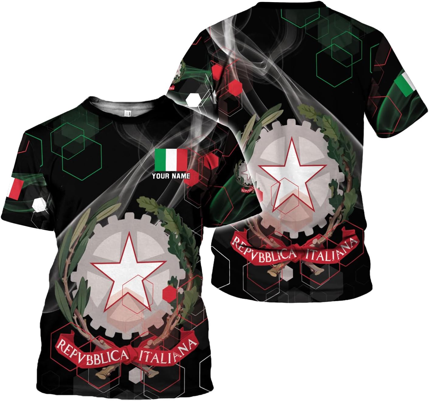 Mostprints Personalized Name Italy Shirt 3D, Custom Italian Shirt Flag for Men and Women, Italia Shirt Soccer Unisex Size