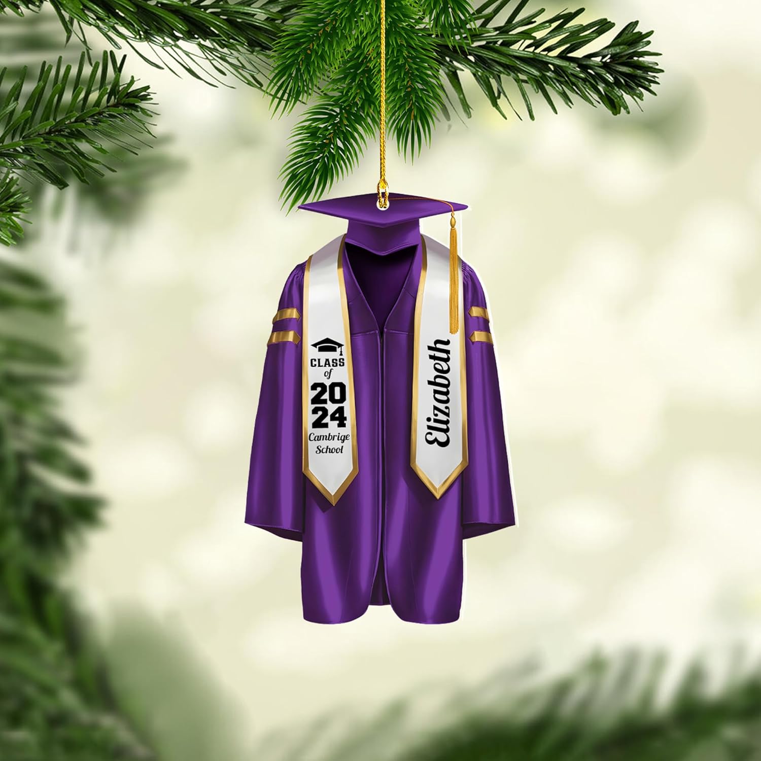 Personalized Graduation Ornaments Class of 2024 Graduation Gown Ornament Gifts Graduation Ornaments Class of 2025 College Graduation Ornaments Class of 2024 Graduate Ornament Tree Hanging Decor (GN8)