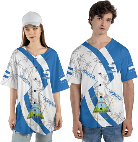 Personalized Nicaragua Baseball Jersey, Custom Nicaragua Baseball Jersey for Men & Women, Nicaraguan Camisas Shirt