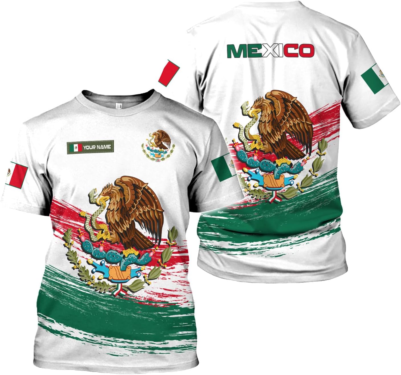 Royal Fight Personalized Mexico Shirts, Mexican Shirts for Men, Customized Mexico T-Shirt for Men, Mexico Eagle Flag Shirt