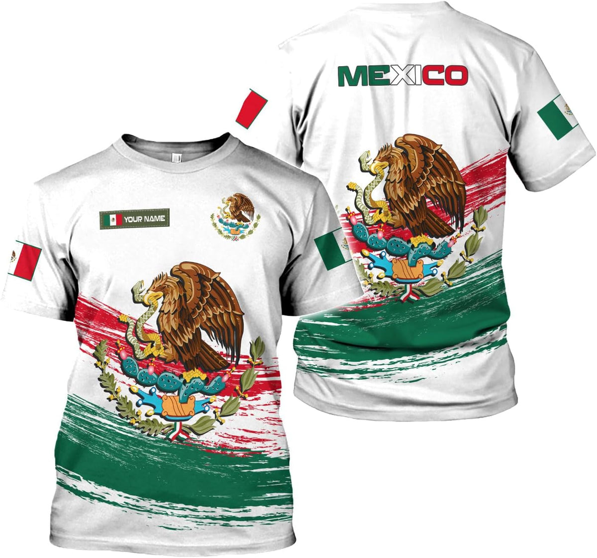 Royal Fight Personalized Mexico Shirts, Mexican Shirts for Men, Customized Mexico T-Shirt for Men, Mexico Eagle Flag Shirt