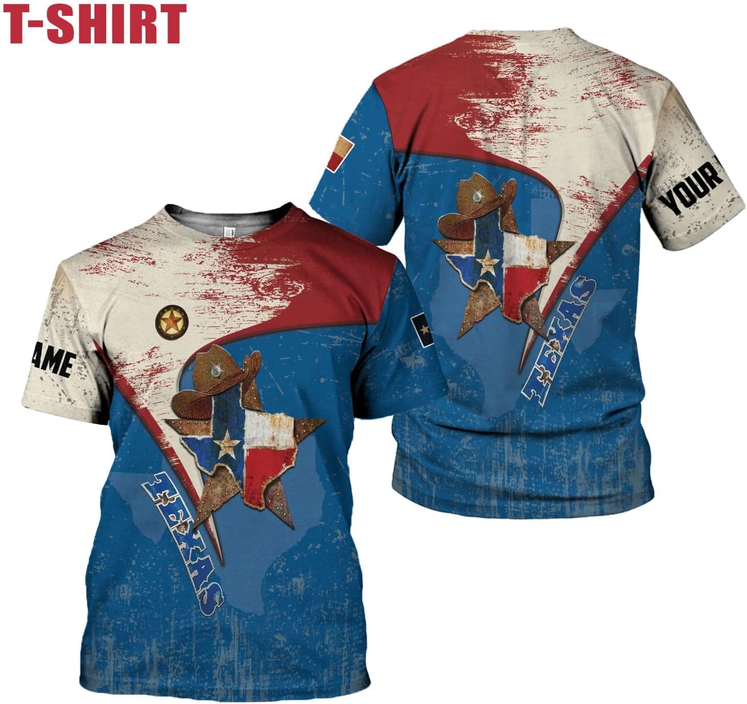 HomeDesign Personalized Name Texas Flag and Map Dont Mess with Texas Shirts 3D Unisex Shirt for Men Women Adult Size S-5XL