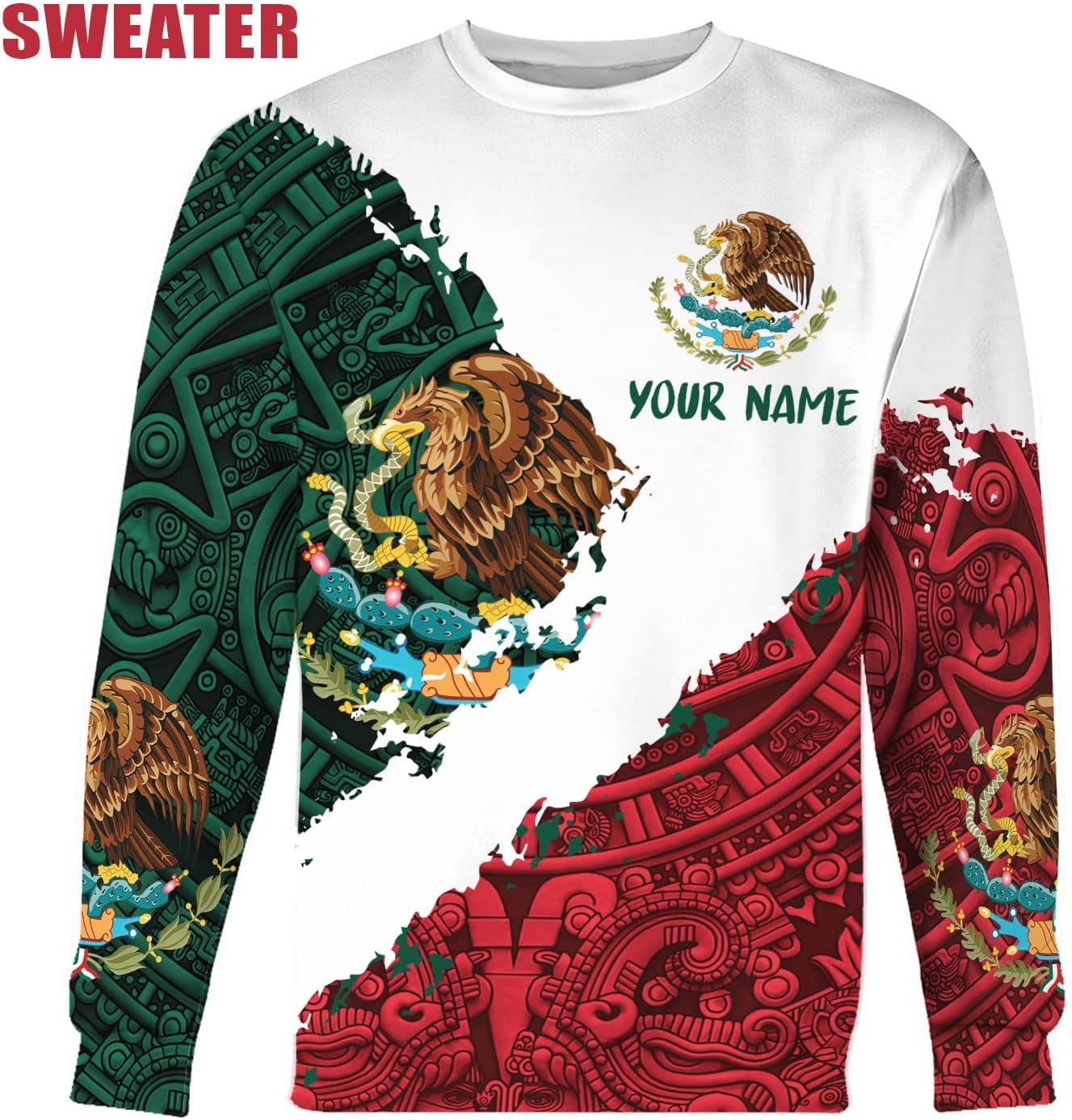 Mostprints Personalized Name Mexican Hoodie 3D, Mexican Hoodies for Men, Unisex Mexico Hoodie, Mexico Hoodies for Men