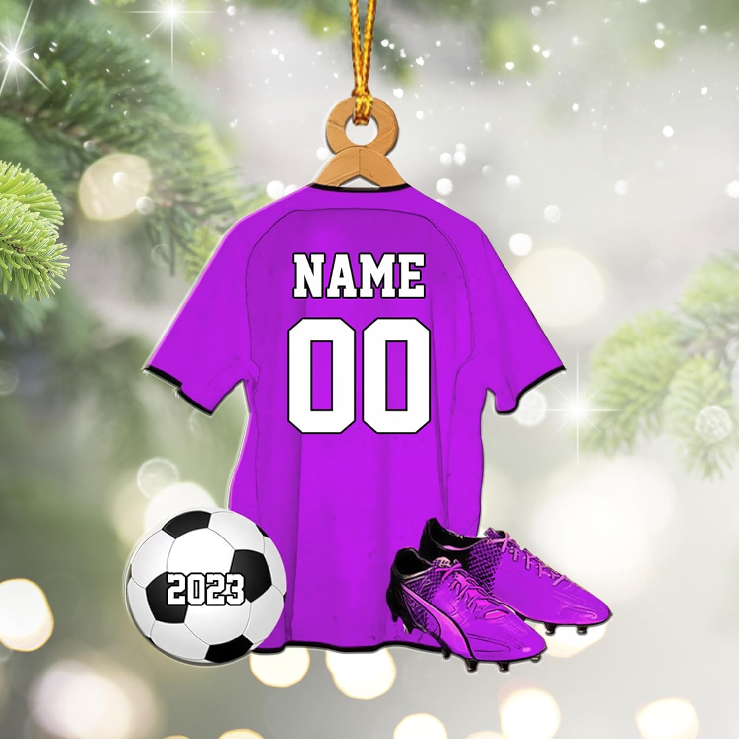 mostprints Personalized Soccer Christmas Ornament, Soccer Ornament for Boys, Soccer Team Ornaments, Gifts for The Soccer Player, Soccer Player Ornament, Soccer Gift Tree Hanging (SC12)