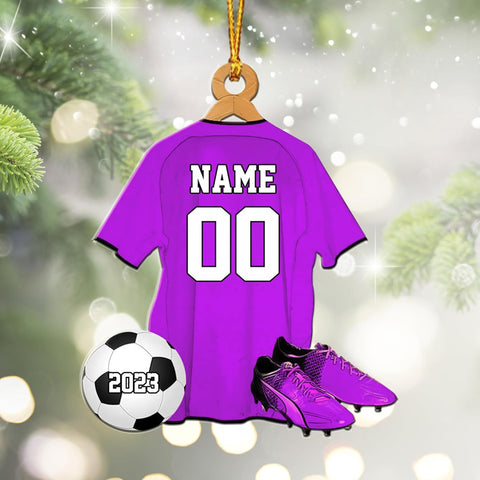 mostprints Personalized Soccer Christmas Ornament, Soccer Ornament for Boys, Soccer Team Ornaments, Gifts for The Soccer Player, Soccer Player Ornament, Soccer Gift Tree Hanging (SC12)