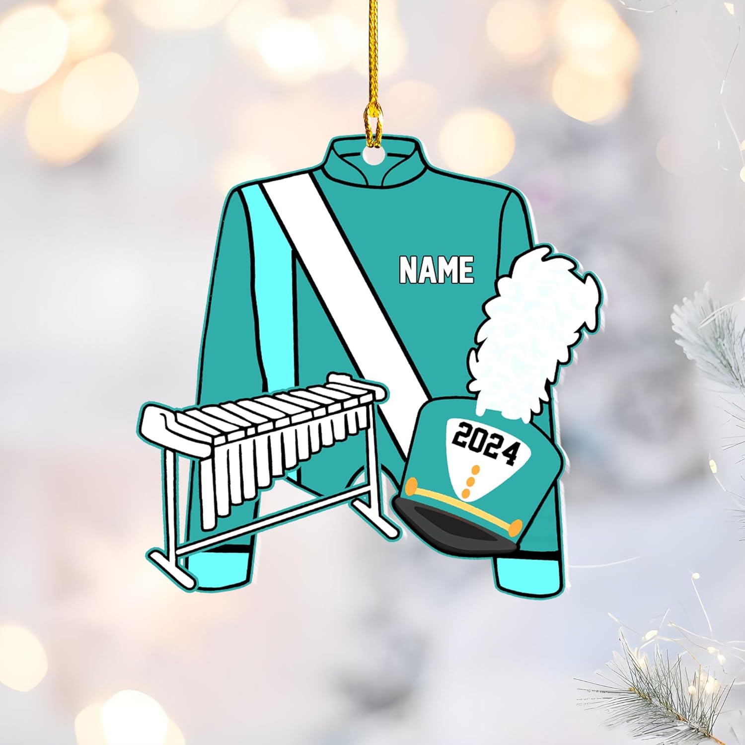 Pretyprints Marching Band Christmas Ornament Personalized Girl 2024 Custom Marching Band Gifts Band Director Gifts, Marching Band Gifts, Music Ornament Marching Band Teacher Gifts Music (Style 18)