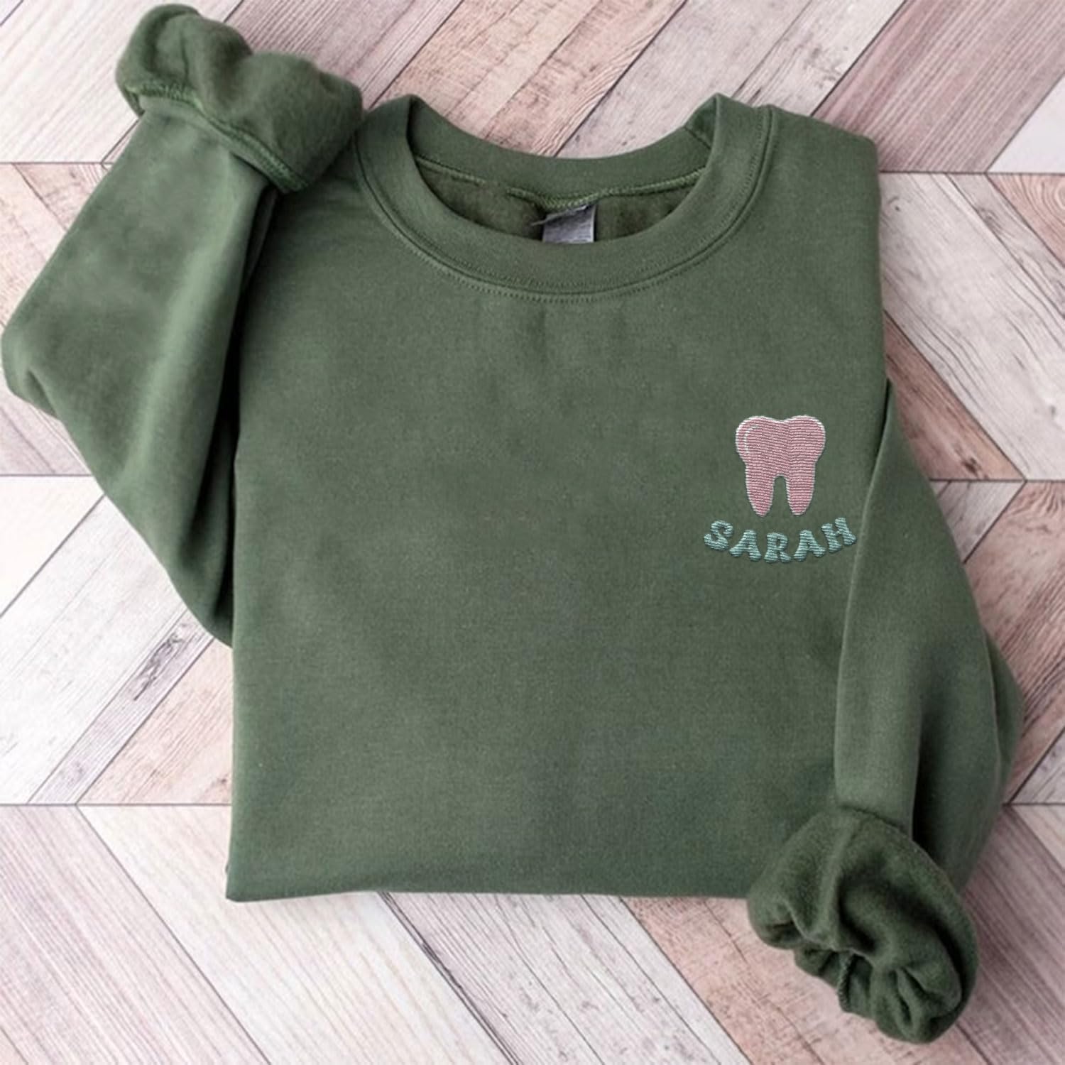 Custom Dental Dentist Sweatshirt Assistant Embroidered Gift Hygienist Long Shirt Sleeve Crew Design Hoodie Pullover Top Women
