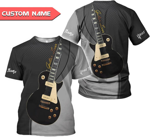 Personalized Name Guitar Shirt 3D, Customized Guitar Shirts for Men, Unisex Guitar Shirts Music Music Lover, Guitar Lover