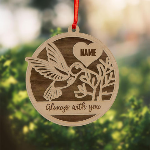 Personalized Hummingbird Ornaments for Christmas Tree 2024, Hummingbird Christmas 2024 Ornament, Bird Suncatcher Wood 2 Layers Ornament, Gifts for Bird Lovers (NBird 6)