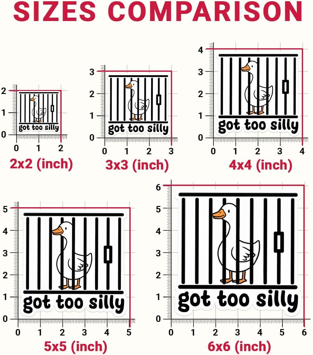 3 Pcs Silly Goose Sticker, Goose Got Too Silly Sticker, Certified Silly Goose Stickers, Silly Bumper Goose Magnet - Funny Vinyl Sticker 3 Inches for Water Bottles Laptop Phone Car Window Helmet