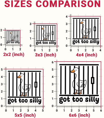 3 Pcs Silly Goose Sticker, Goose Got Too Silly Sticker, Certified Silly Goose Stickers, Silly Bumper Goose Magnet - Funny Vinyl Sticker 3 Inches for Water Bottles Laptop Phone Car Window Helmet