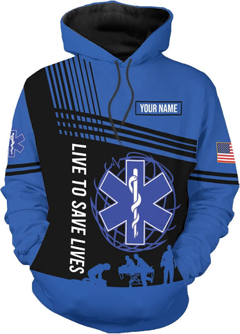 Vybonz Customize Name EMS EMT Hoodie For Men And Women 3D All Over Printed Sportwear T Shirt, Zip Up Hoodie, Sweatshirt