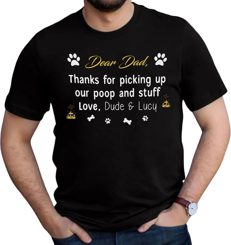 Personalized Dog Dad Shirts for Men, Best Dog Dad Ever Tshirt Gifts Fathers Day, Custom Funny Dogfather T-Shirt (TS24)